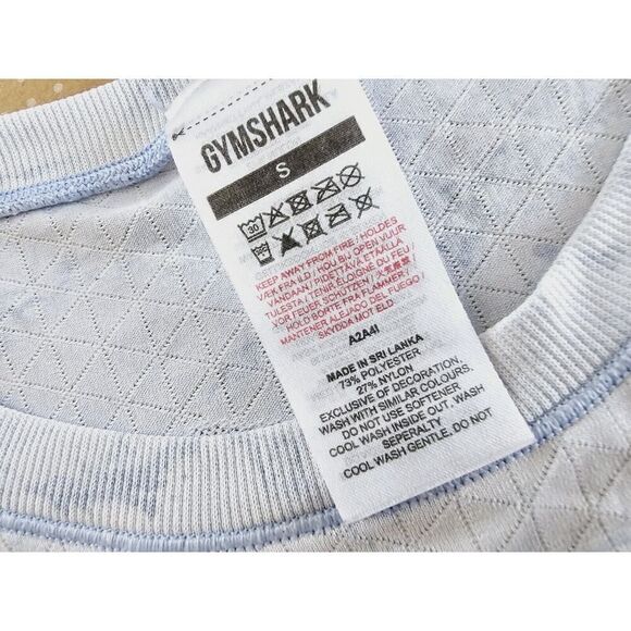 Gymshark Women's Vital Seamless 2.0 Light L/S Top Ligth Blue Small - Picture 10 of 11